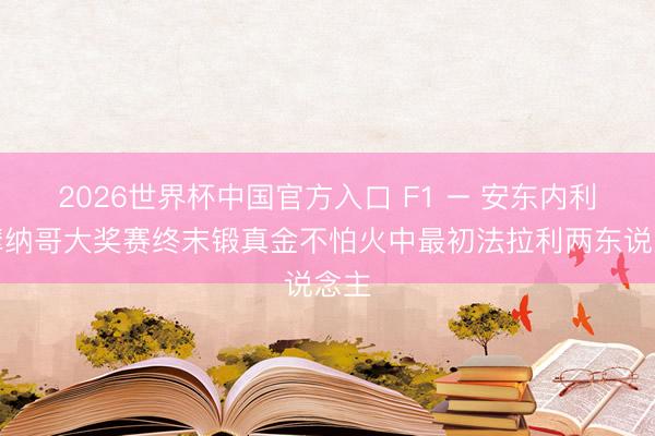 2026世界杯中国官方入口 F1 – 安东内利在摩纳哥大奖赛终末锻真金不怕火中最初法拉利两东说念主