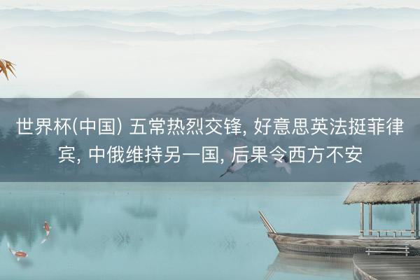 世界杯(中国) 五常热烈交锋， 好意思英法挺菲律宾， 中俄维持另一国， 后果令西方不安