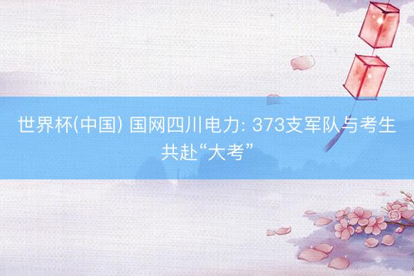 世界杯(中国) 国网四川电力: 373支军队与考生共赴“大考”