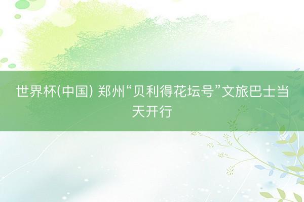 世界杯(中国) 郑州“贝利得花坛号”文旅巴士当天开行