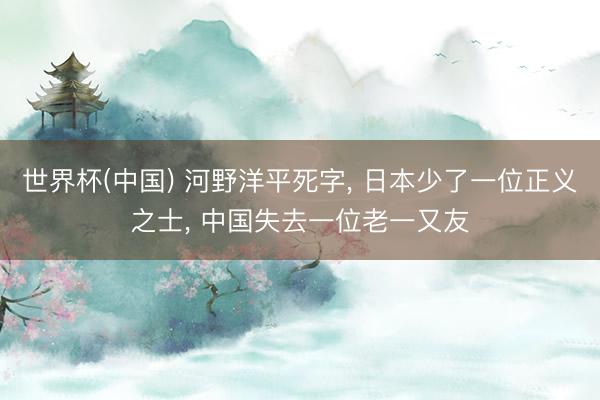 世界杯(中国) 河野洋平死字, 日本少了一位正义之士, 中国失去一位老一又友