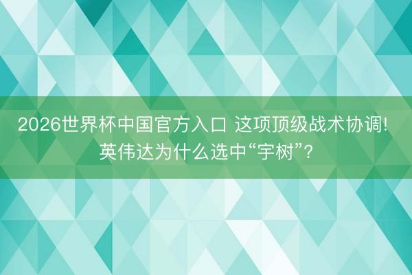 2026世界杯中国官方入口 这项顶级战术协调! 英伟达为什么选中“宇树”?